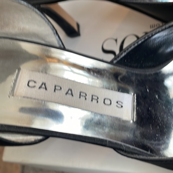 Caparros Black Satin High Heel Shoes - Picture 4 of 5